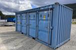 20 fot container med 4 lagerboder