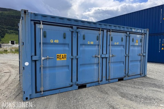 20 fot container med 4 lagerboder