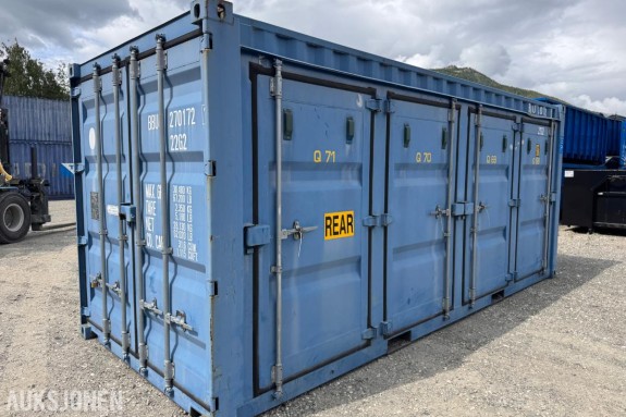 20 fot container med 4 lagerboder