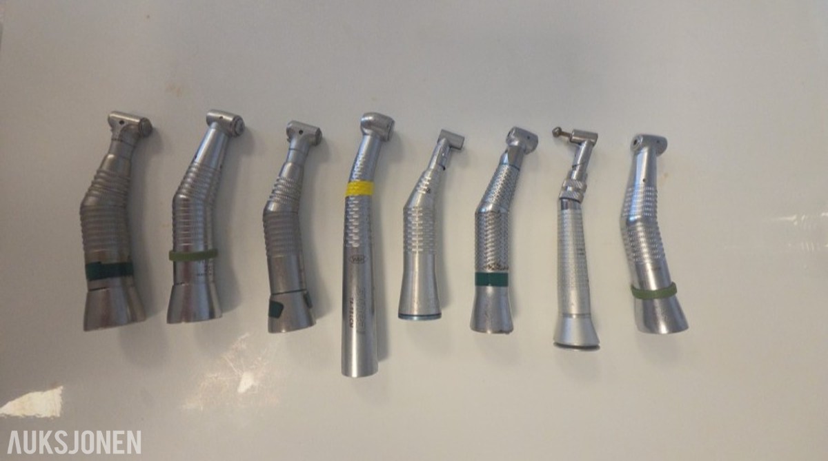 8 stk dentale håndstykker / vinkelstykker og turbiner – W&H m.fl.