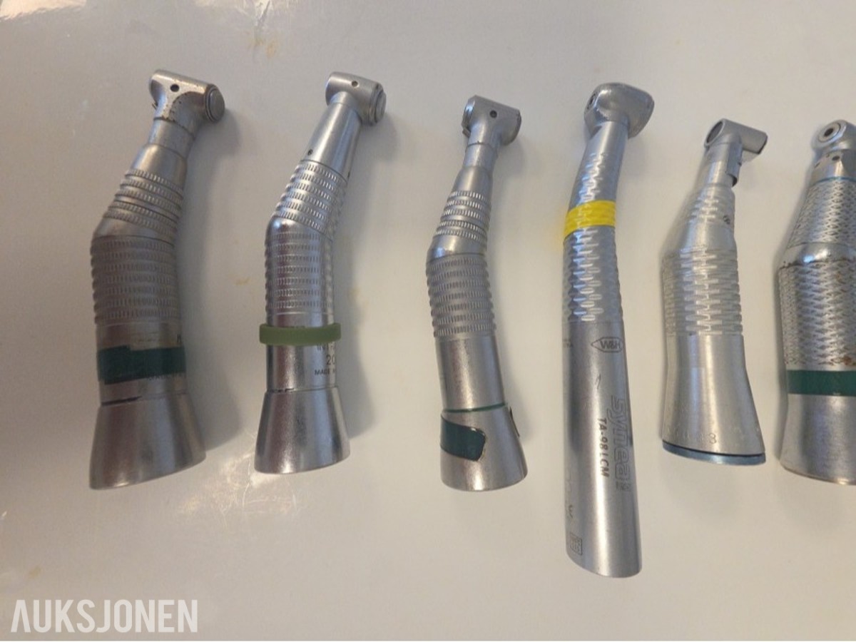 8 stk dentale håndstykker / vinkelstykker og turbiner – W&H m.fl.