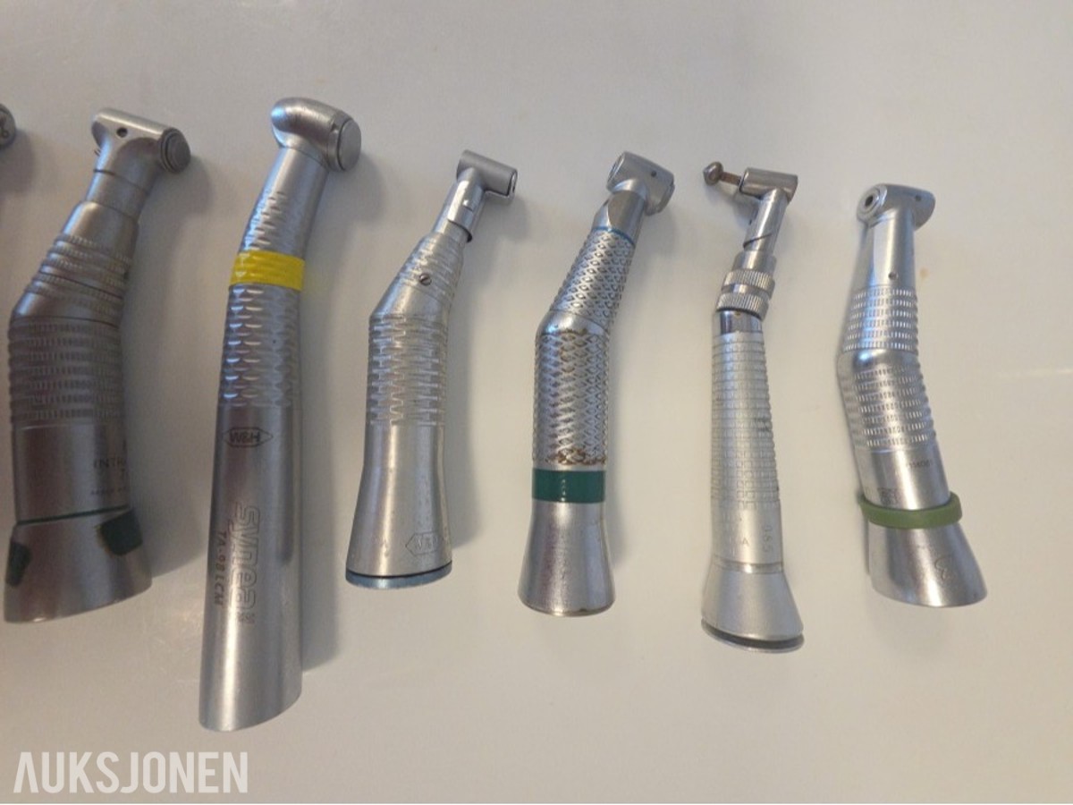 8 stk dentale håndstykker / vinkelstykker og turbiner – W&H m.fl.