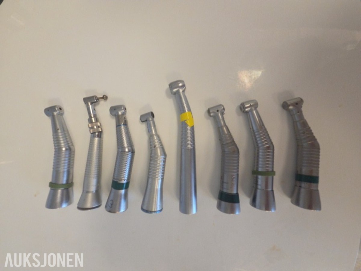 8 stk dentale håndstykker / vinkelstykker og turbiner – W&H m.fl.