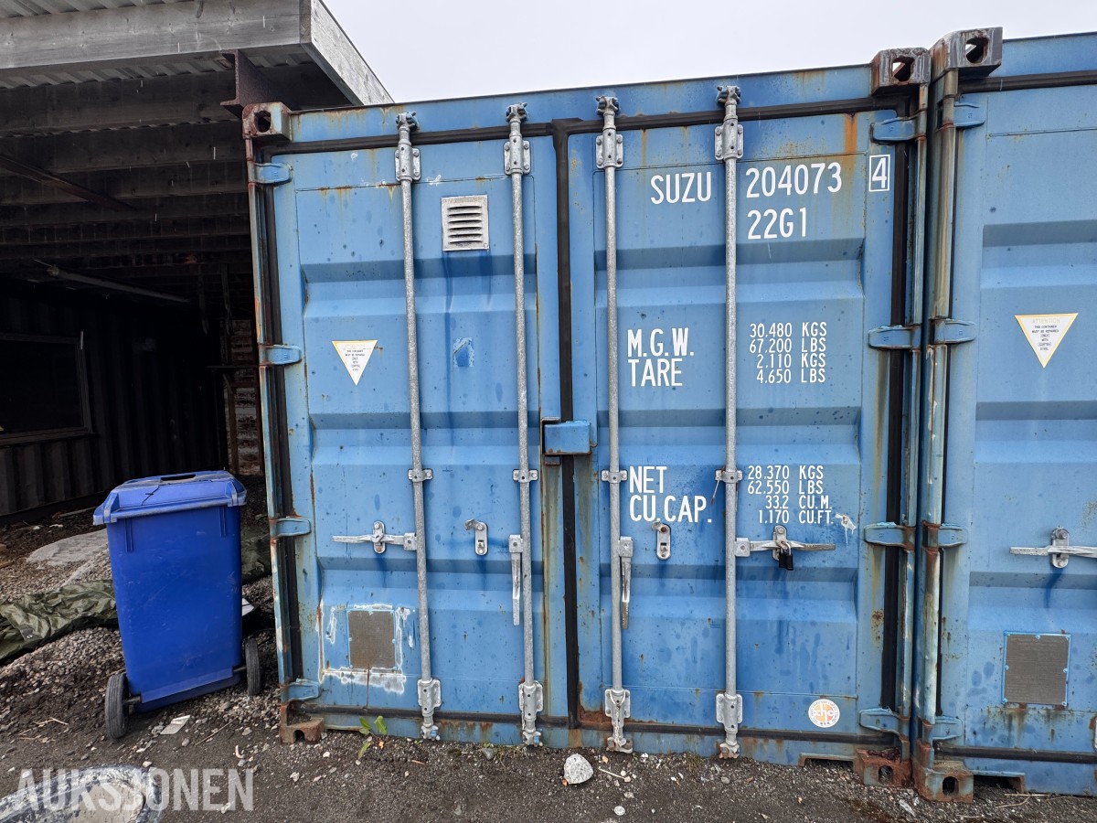 2013 20 fots container med reoler