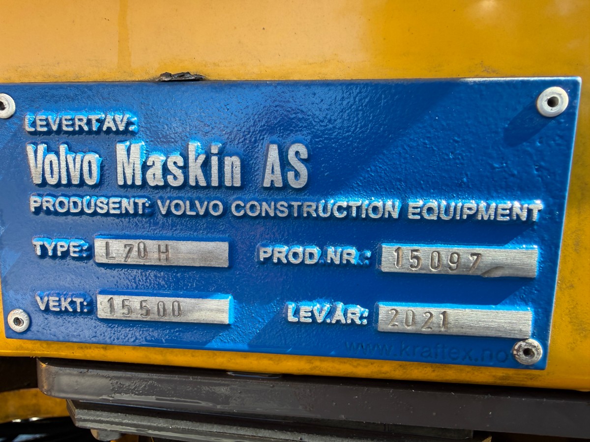 2021 Volvo L70H M/ 3-4 funksjon