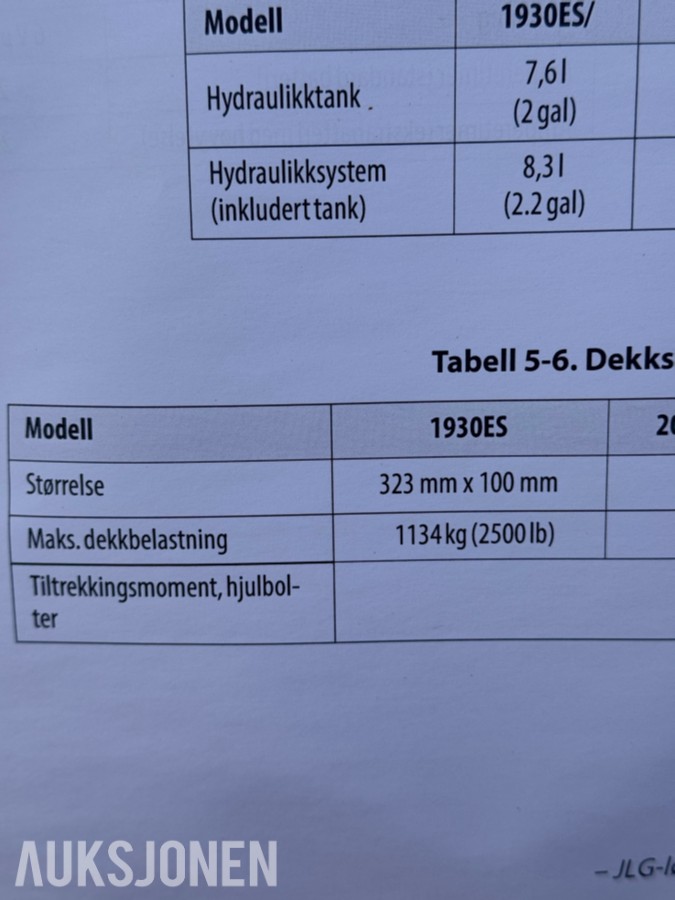 2016 - JLG 1930ES elektrisk sakselift