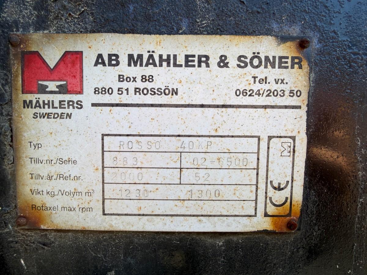 2000 Mählers ROSSO 40KP snøplog 