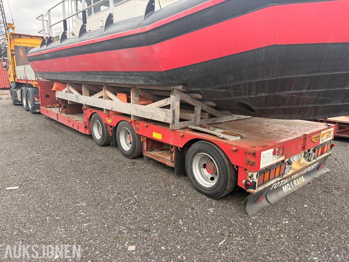 2007 Broshuis 3-akslet maskinsemitrailer / plattformtralle – 50 tonn totalvekt