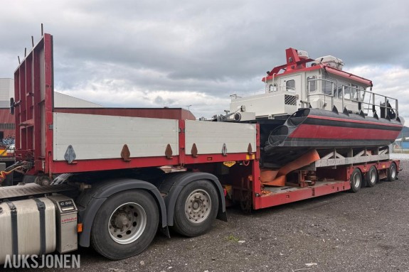 2007 Broshuis 3-akslet maskinsemitrailer / plattformtralle – 50 tonn totalvekt
