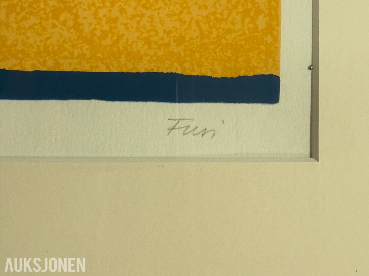 3 innrammede signerte serigrafier av Walter Fusi