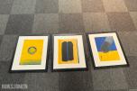 3 innrammede signerte serigrafier av Walter Fusi