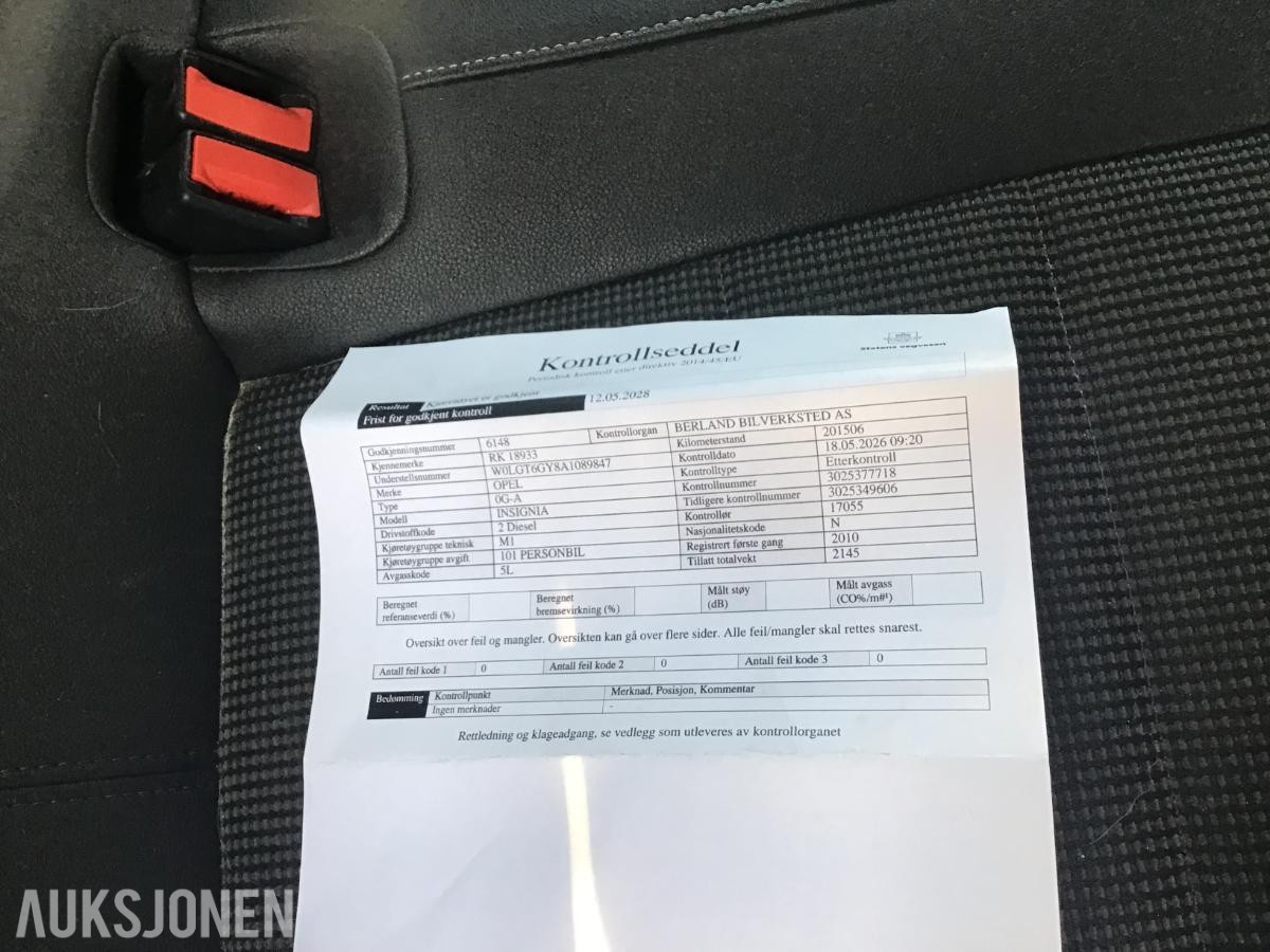 2010 Opel Insignia 2.0 Diesel 131hk EU ok til 05.2028