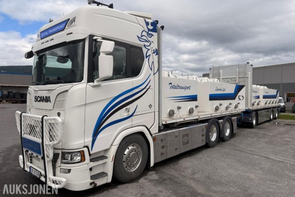 2017 Scania S730 EURO6 218601km m/ Trailer-bygg henger - transport av levende fisk