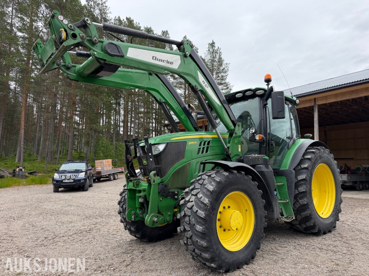 2018 John Deere 6155 R m/frontlaster og fronthydraulikk 50km/t EU-ok