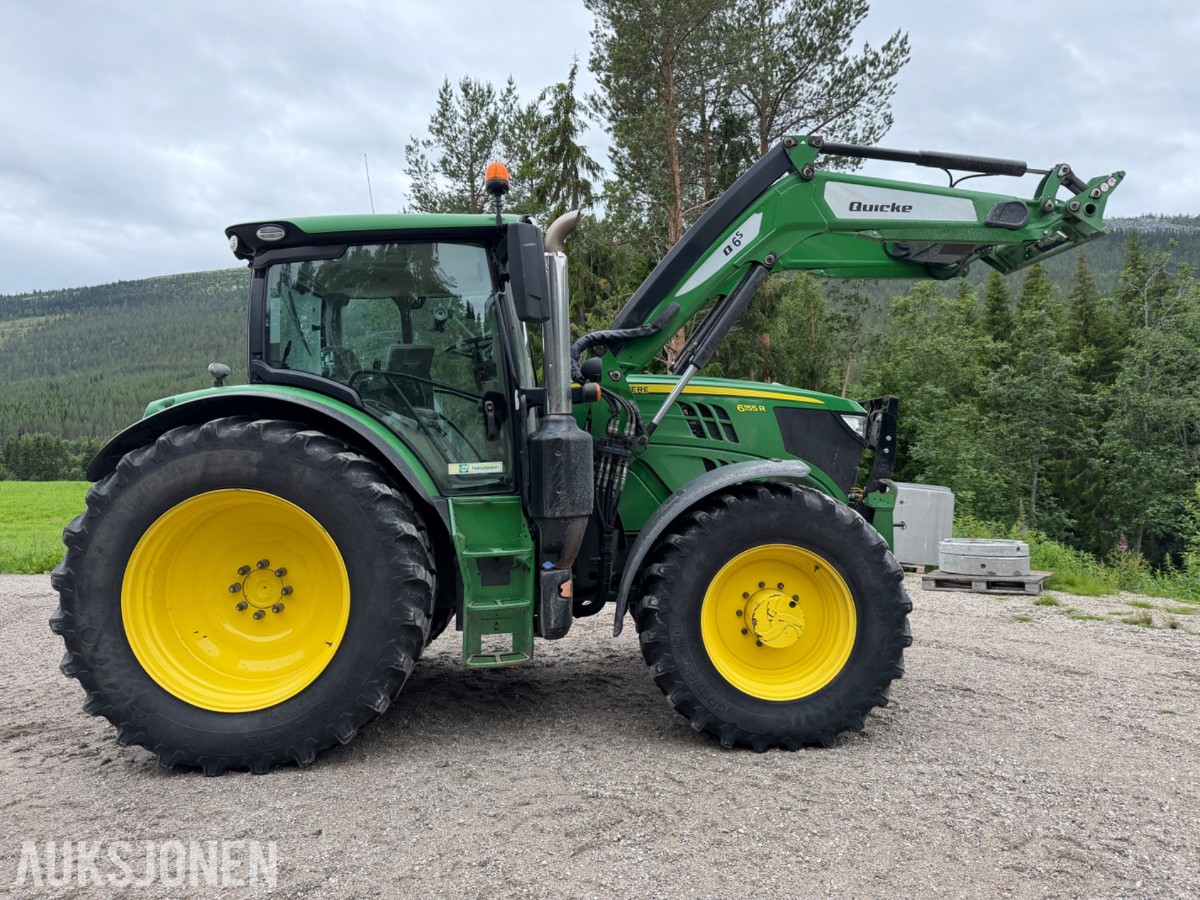 2018 John Deere 6155 R m/frontlaster og fronthydraulikk 50km/t EU-ok