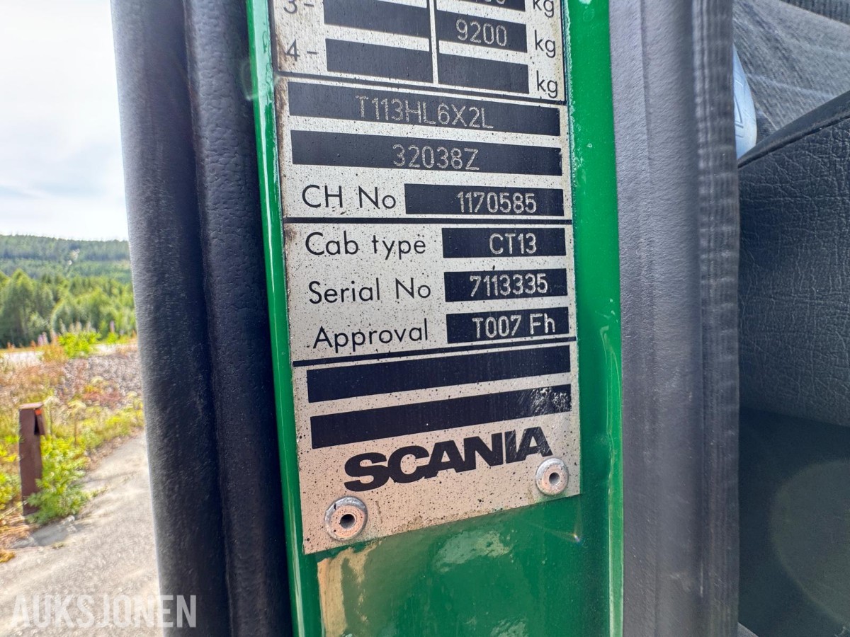 1991 Scania T113HL6X2L 32038Z Tippbil - Snutebil
