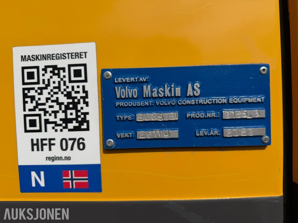 2023 Volvo EC250EL Beltegraver - 1778t