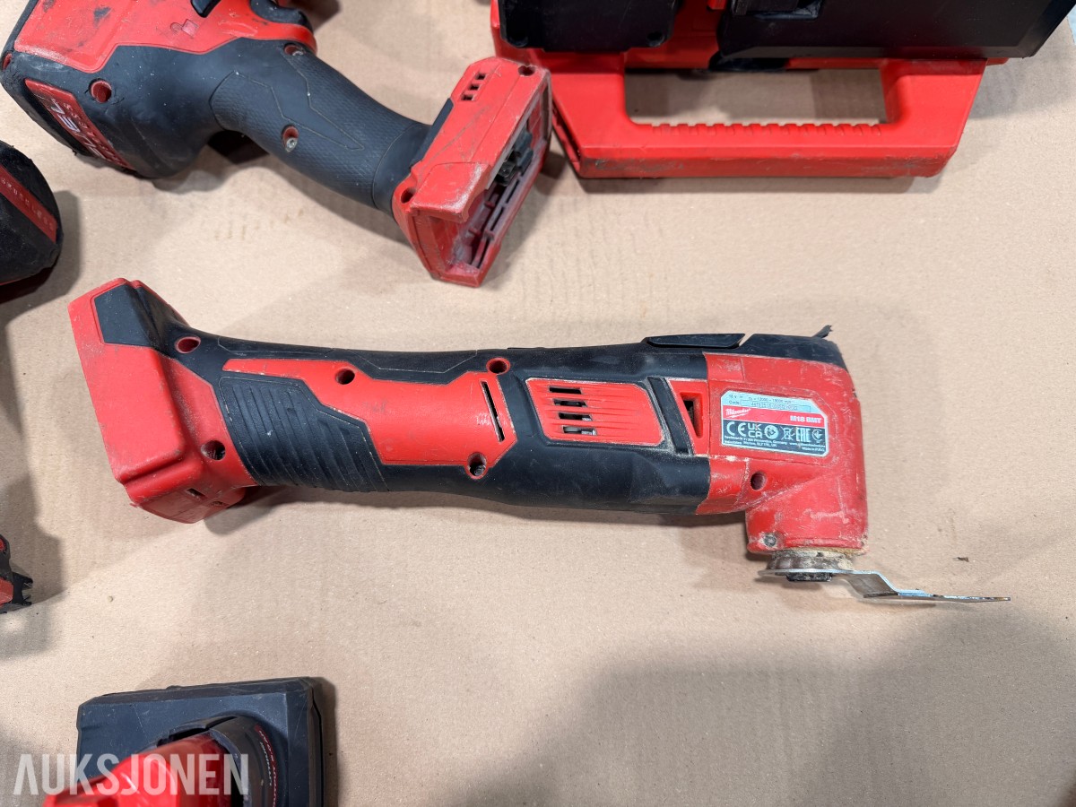 Milwaukee M18/M12 elektroverktøy, batterier, lader og tilbehør