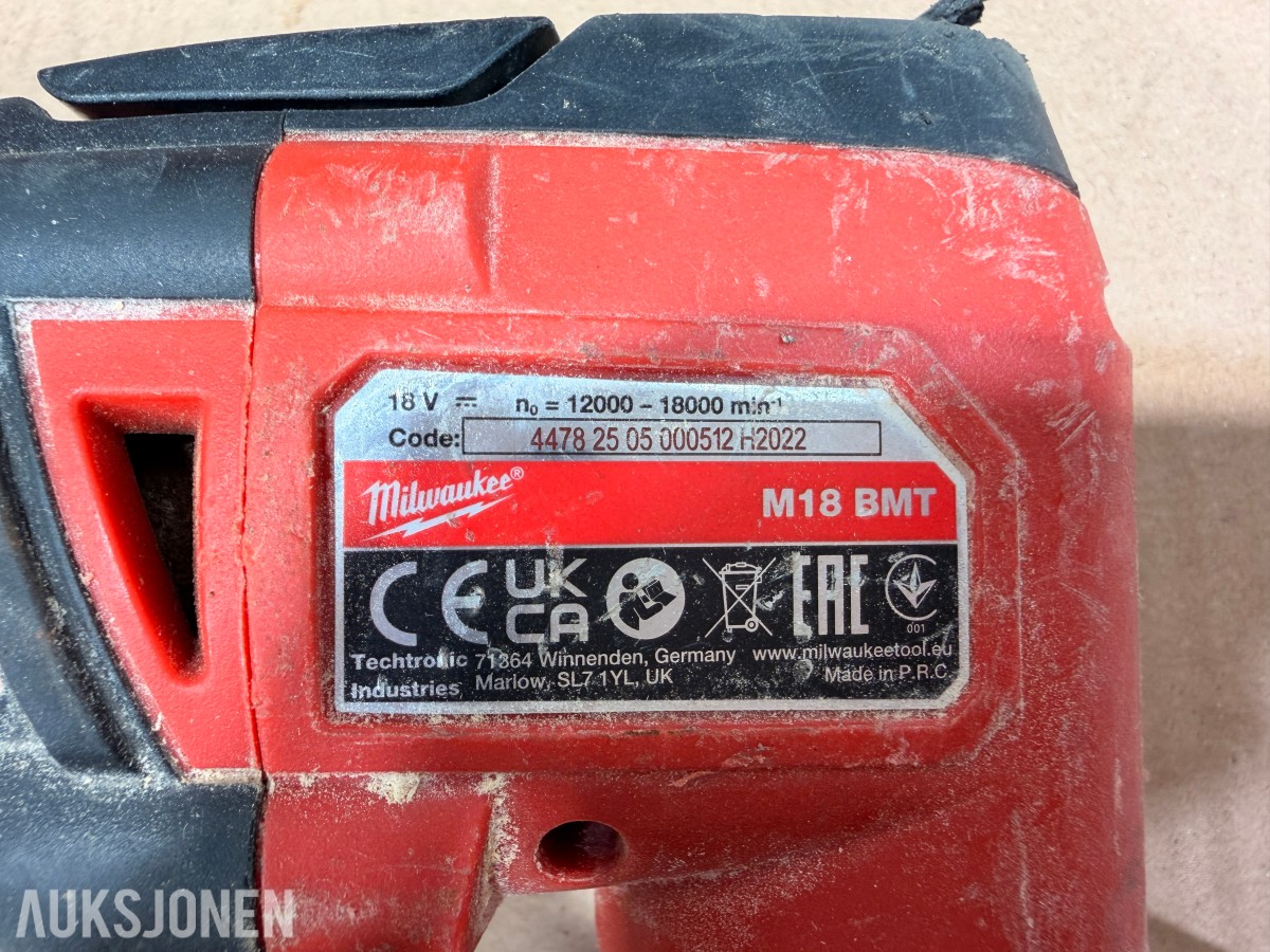 Milwaukee M18/M12 elektroverktøy, batterier, lader og tilbehør