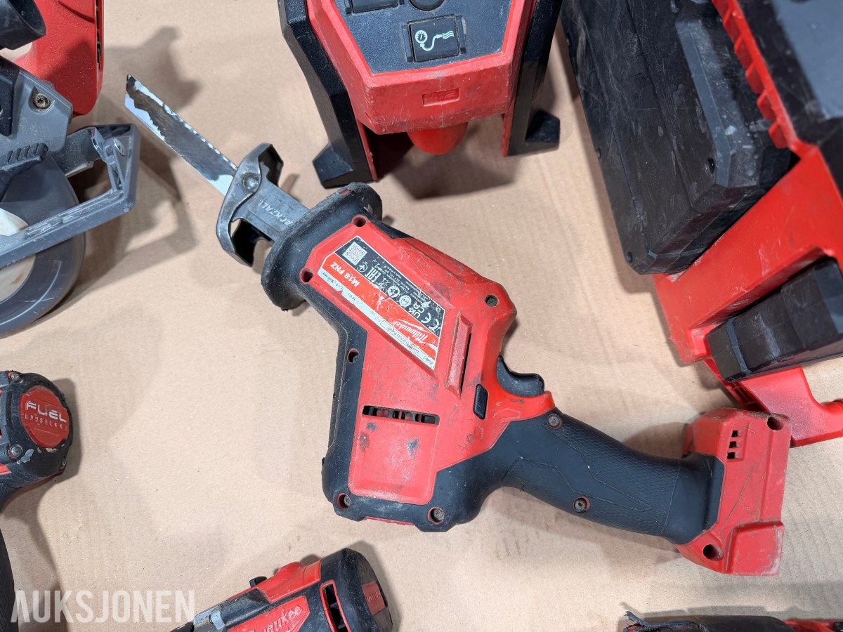 Milwaukee M18/M12 elektroverktøy, batterier, lader og tilbehør