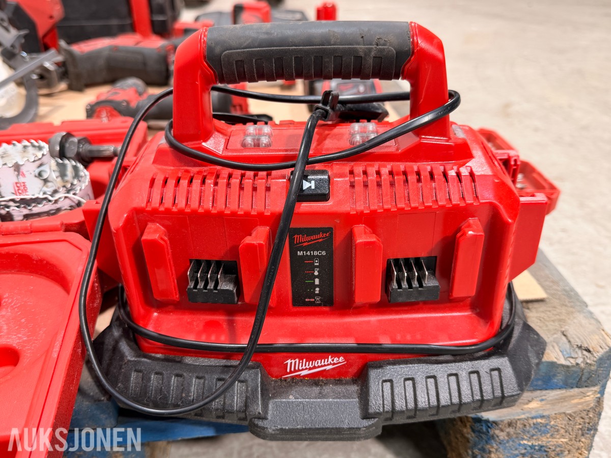 Milwaukee M18/M12 elektroverktøy, batterier, lader og tilbehør