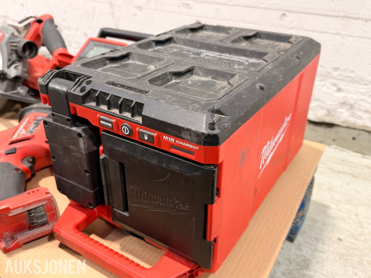 Milwaukee M18/M12 elektroverktøy, batterier, lader og tilbehør