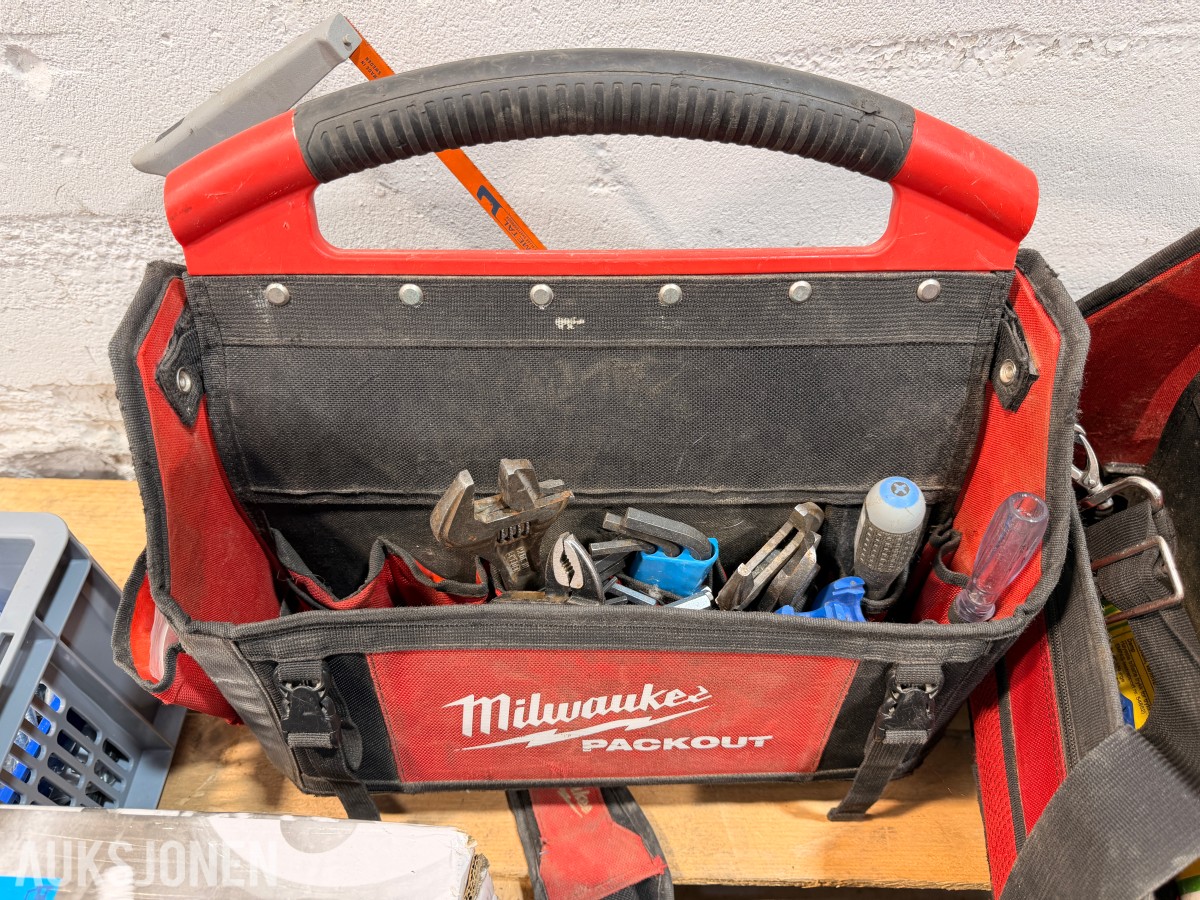 Verktøy, Milwaukee PACKOUT, Apera SX731, REMS Pull-Push og skrustikke