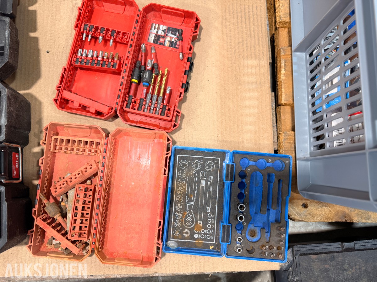 Verktøy, Milwaukee PACKOUT, Apera SX731, REMS Pull-Push og skrustikke