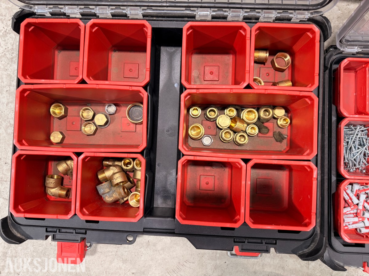 Verktøy, Milwaukee PACKOUT, Apera SX731, REMS Pull-Push og skrustikke