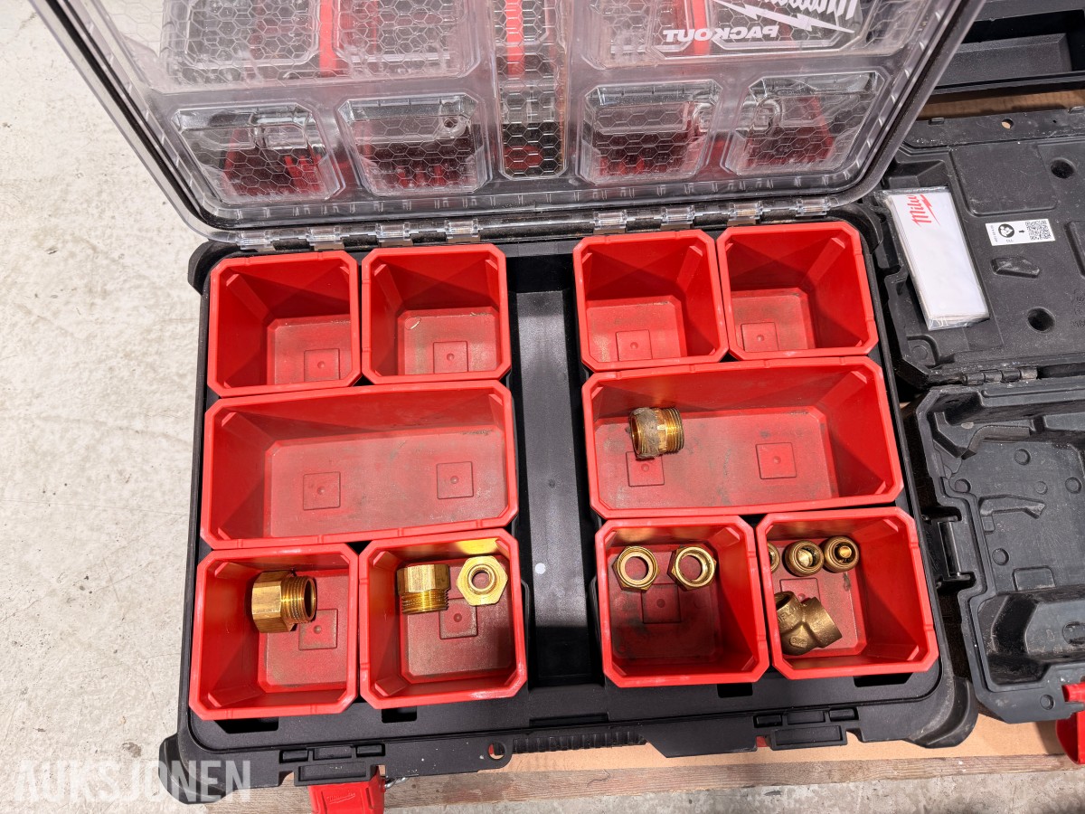 Verktøy, Milwaukee PACKOUT, Apera SX731, REMS Pull-Push og skrustikke