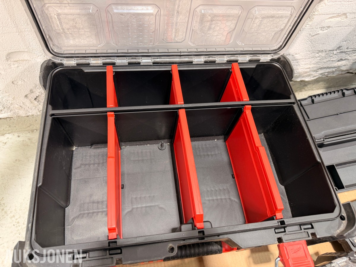 Verktøy, Milwaukee PACKOUT, Apera SX731, REMS Pull-Push og skrustikke