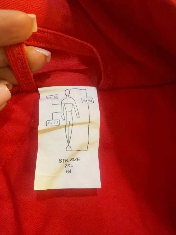 19 stk Univern FR CVC Lined Coverall rød 64/68