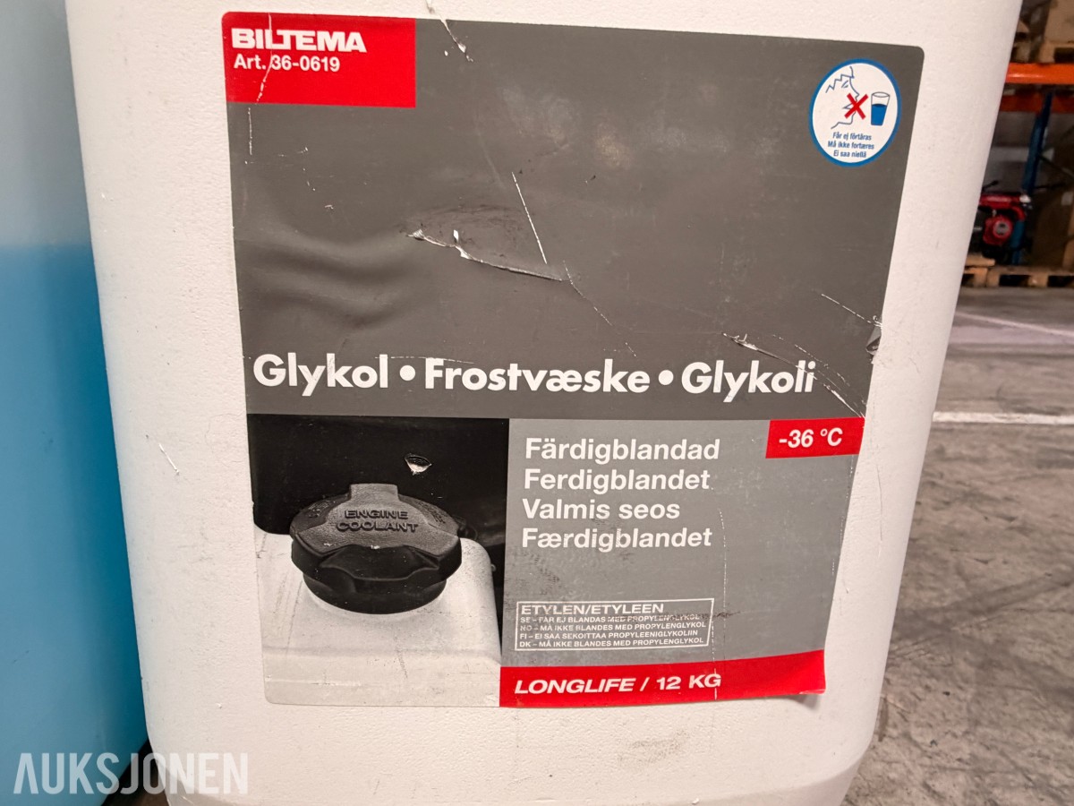 Kjemikalier, glykol og kuldebærervæske på kanner