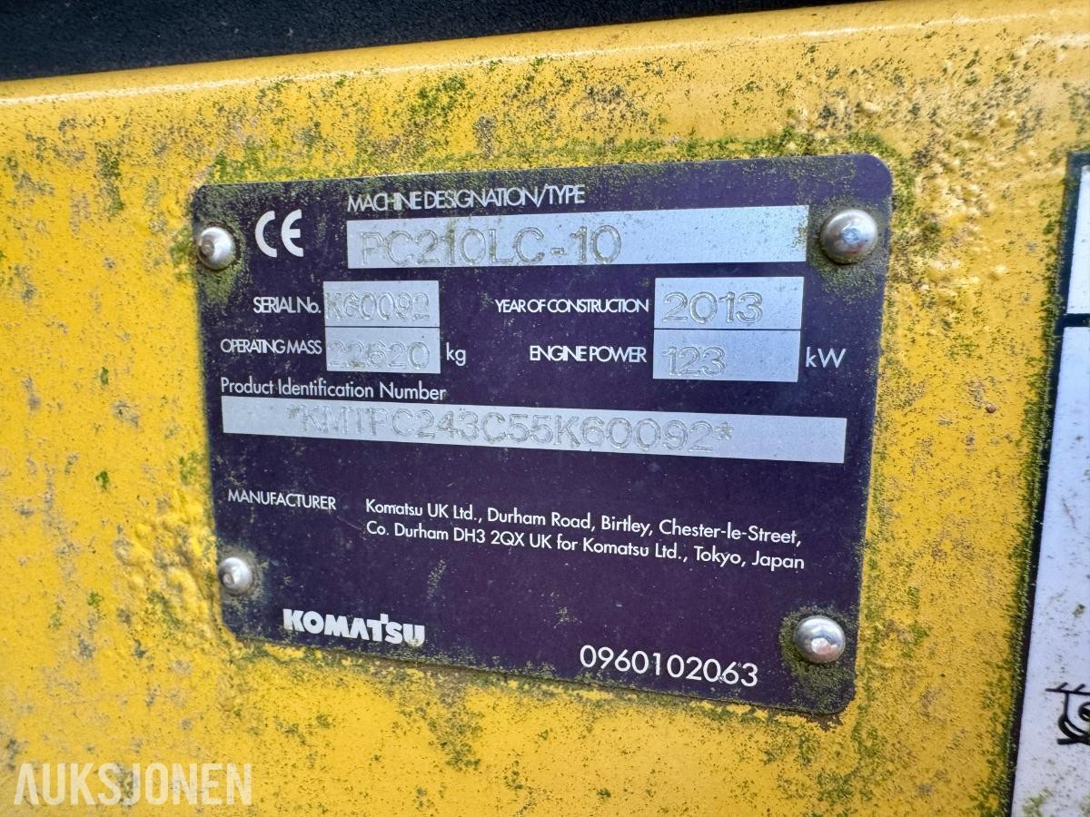 2013 Komatsu PC210LC-10 – Gravemaskin - Timer: 7306