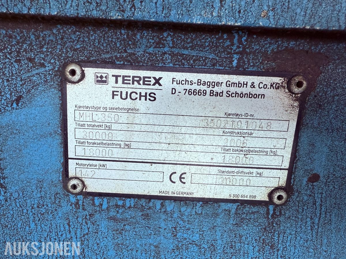 2006 TEREX FUCHS MHL 350 Hjulgraver / Materialhåndterer m/rotorgrabb