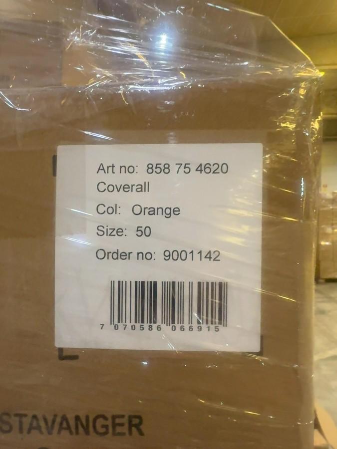 231 stk Univern Coverall orange str 48/50/60
