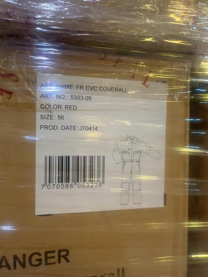 272 stk Univern FR CVC Coverall red str 52/54/56