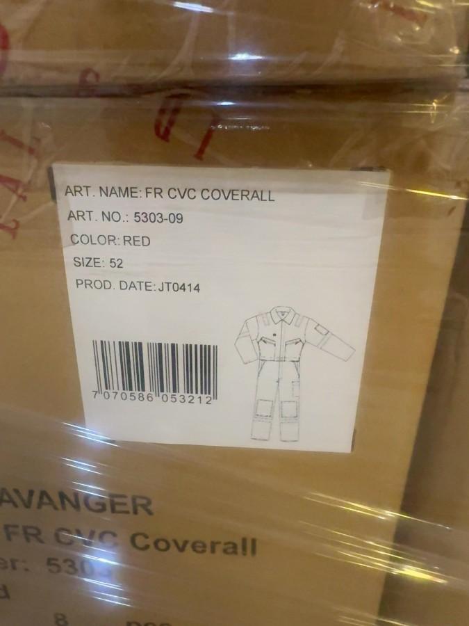 272 stk Univern FR CVC Coverall red str 52/54/56