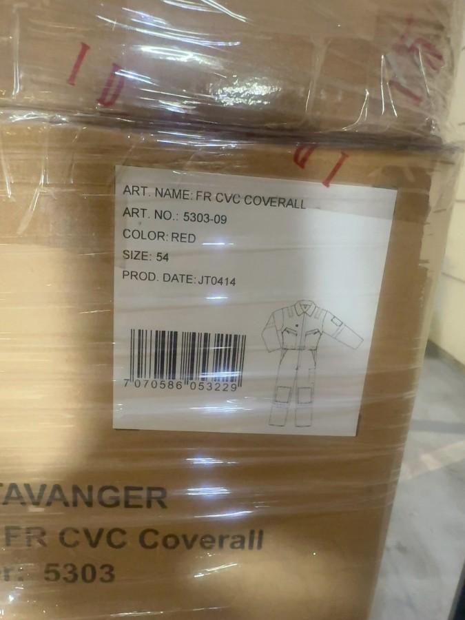 272 stk Univern FR CVC Coverall red str 52/54/56