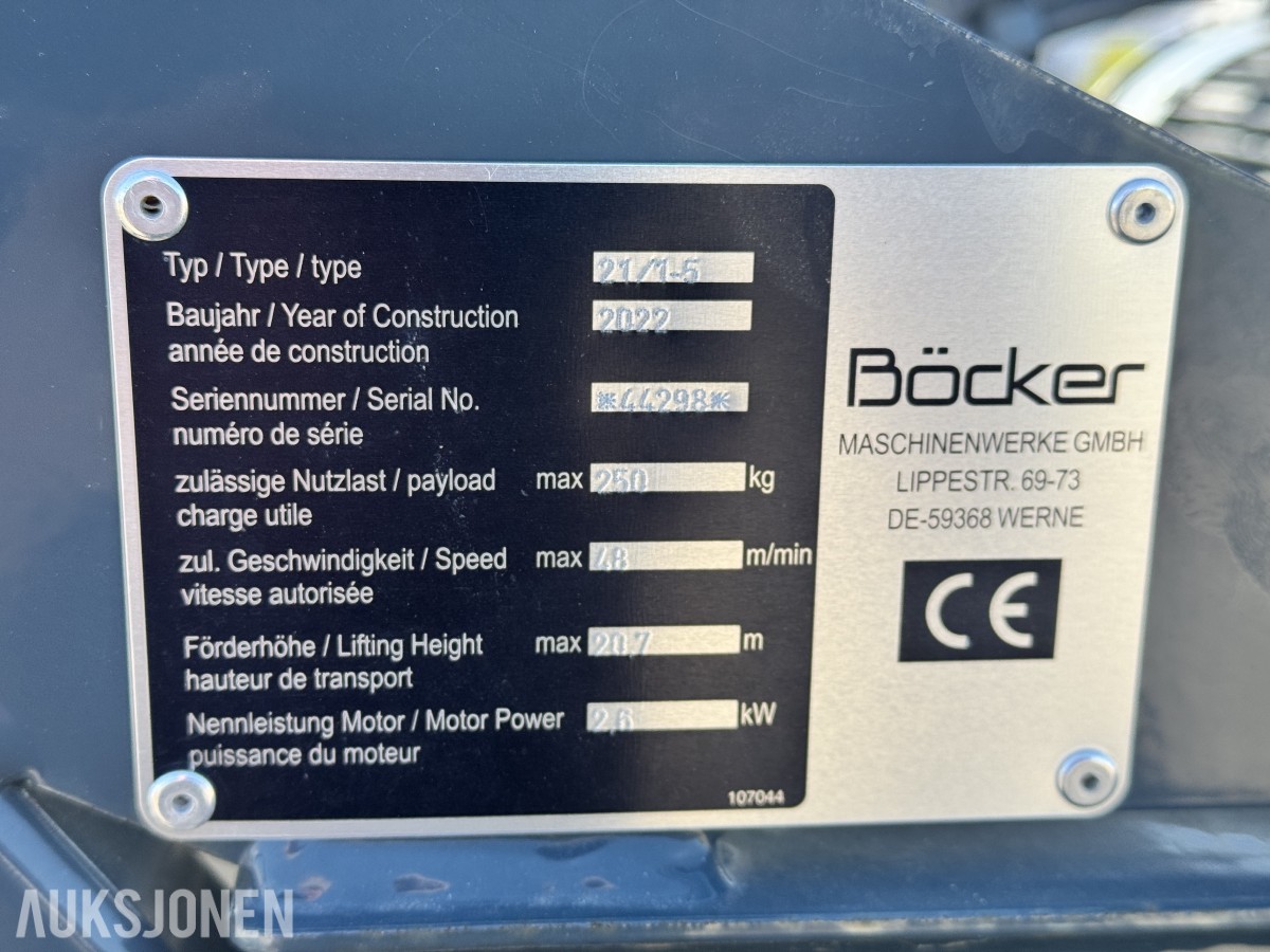 2022 Böcker Materialheis/Taksteinheis Simply 21/1-5 /