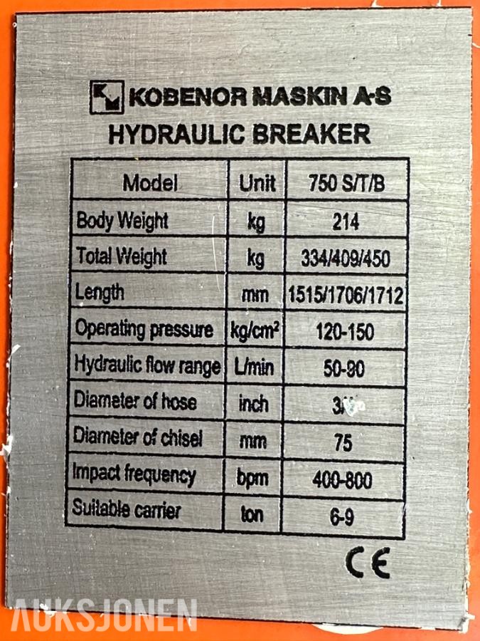 NY KM 750 Pigghammer s40/s50 CE merket FABRIKKGARANTI