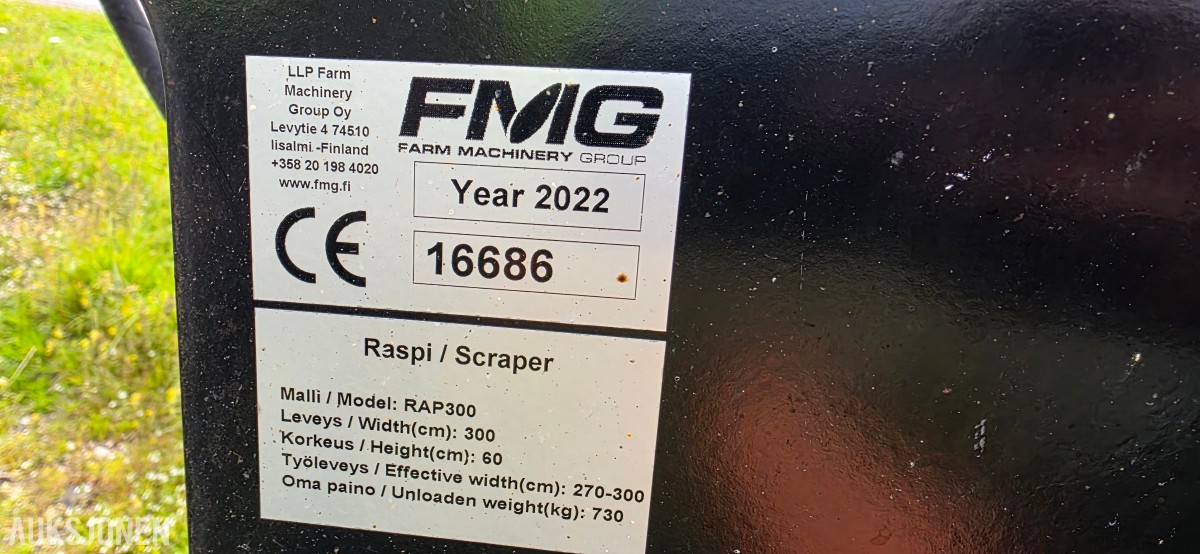 2022 FMG RAP300 veiskrape – 3 meter arbeidsbredde