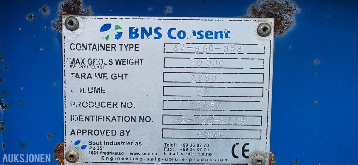 2005 BNS Maskinflak for krokløfter – 20 tonn