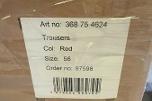 284 stk Univern Trousers red str 44/50/56/58/66/68