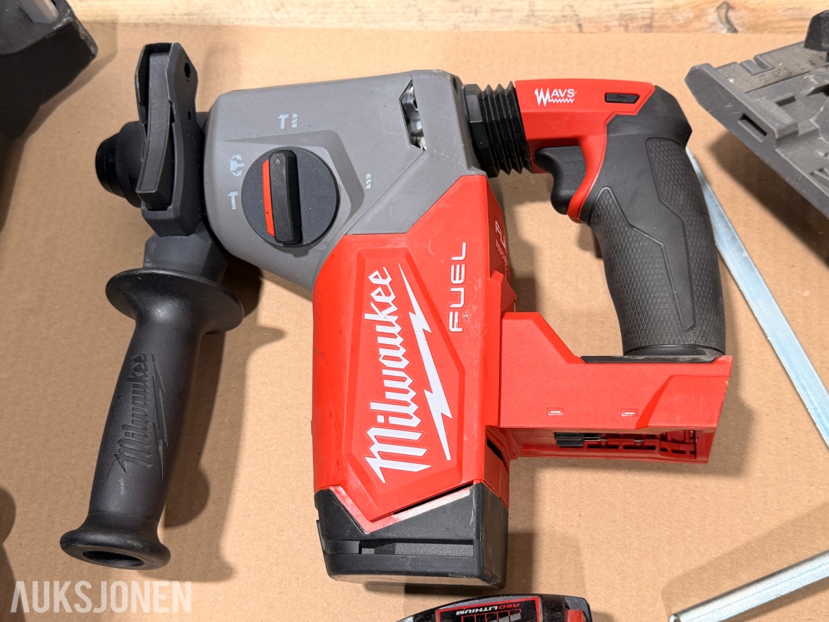 Milwaukee M18 elektroverktøy, batterier, verktøysett, redskaper og håndverktøy