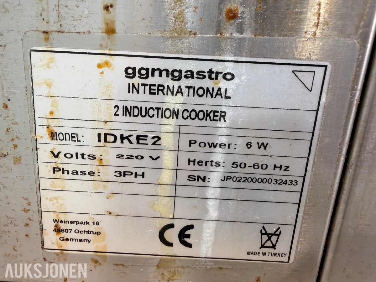 2022 GGM Gastro IDKE2 dobbel induksjonstopp – 6 kW