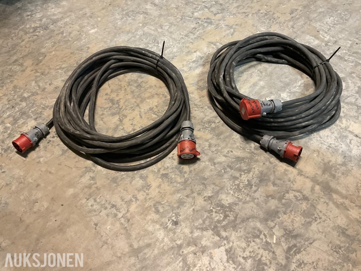 2 STK LANGE 32A SKJØTEKABLER GUMMIKABEL 400V