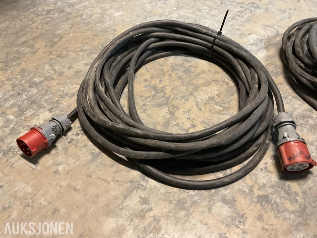 2 STK LANGE 32A SKJØTEKABLER GUMMIKABEL 400V