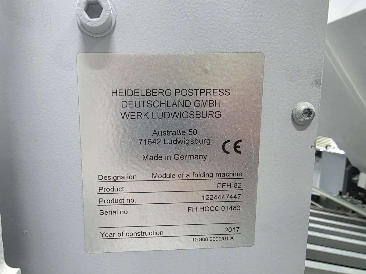 2017 Heidelberg Stahlfolder KH-78/82 falseanlegg med PFH-82