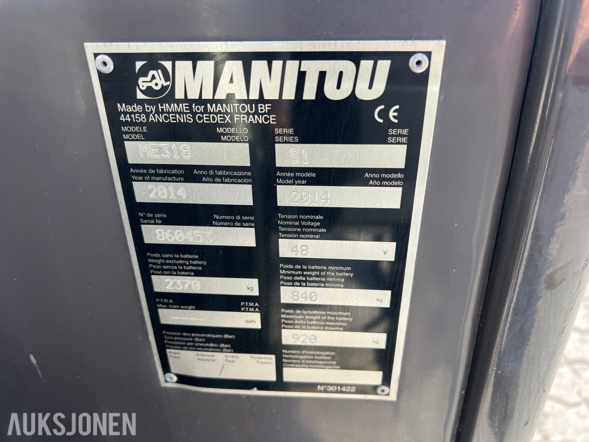 2014 Manitou ME318 elektrisk truck